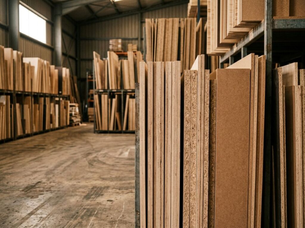 Tipos de tableros de madera en el almacén de Comercial Andrade en Marbella